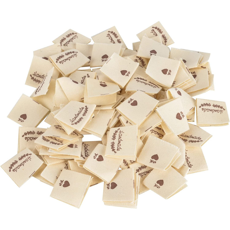 AIYONG 100pcs Étiquettes en Tissu Étiquettes Vêtements, Étiquette Coudre Fait à la Main, Etiquette Tissées Étiquette pour Étique AIYONG 100pcs Étiquettes en Tissu Étiquettes Vêtements, Étiquette Coudre Fait à la Main, Etiquette Tissées Étiquette pour Étique