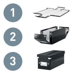 Leitz, Boîte à Compartiments Click et Store A4, Format Medium, Rangement Flexible 2-4 Compartiments, Superposable, Finition PP, 