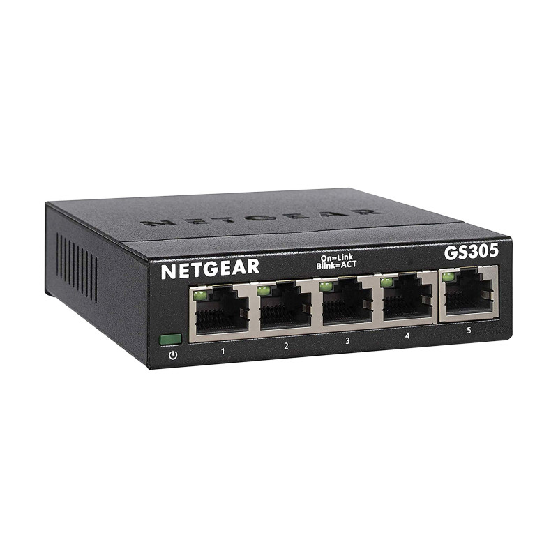 NETGEAR GS305-300PES Switch ethernet métal 5 Ports Gigabit (10/100/1000) NETGEAR GS305-300PES Switch ethernet métal 5 Ports Gigabit (10/100/1000)