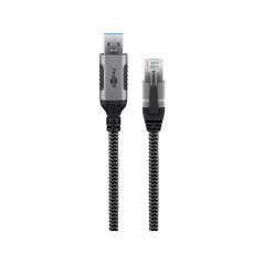 goobay 5m LAN-USB Câble 1 Gbit Transfert de données - USB A 3.0 vers RJ45 Ethernet Le câble CAT 6 connecte le routeur et l’ordin