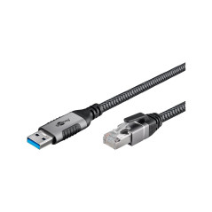 goobay 5m LAN-USB Câble 1 Gbit Transfert de données - USB A 3.0 vers RJ45 Ethernet Le câble CAT 6 connecte le routeur et l’ordin