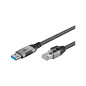 goobay 5m LAN-USB Câble 1 Gbit Transfert de données - USB A 3.0 vers RJ45 Ethernet Le câble CAT 6 connecte le routeur et l’ordin goobay 5m LAN-USB Câble 1 Gbit Transfert de données - USB A 3.0 vers RJ45 Ethernet Le câble CAT 6 connecte le routeur et l’ordin