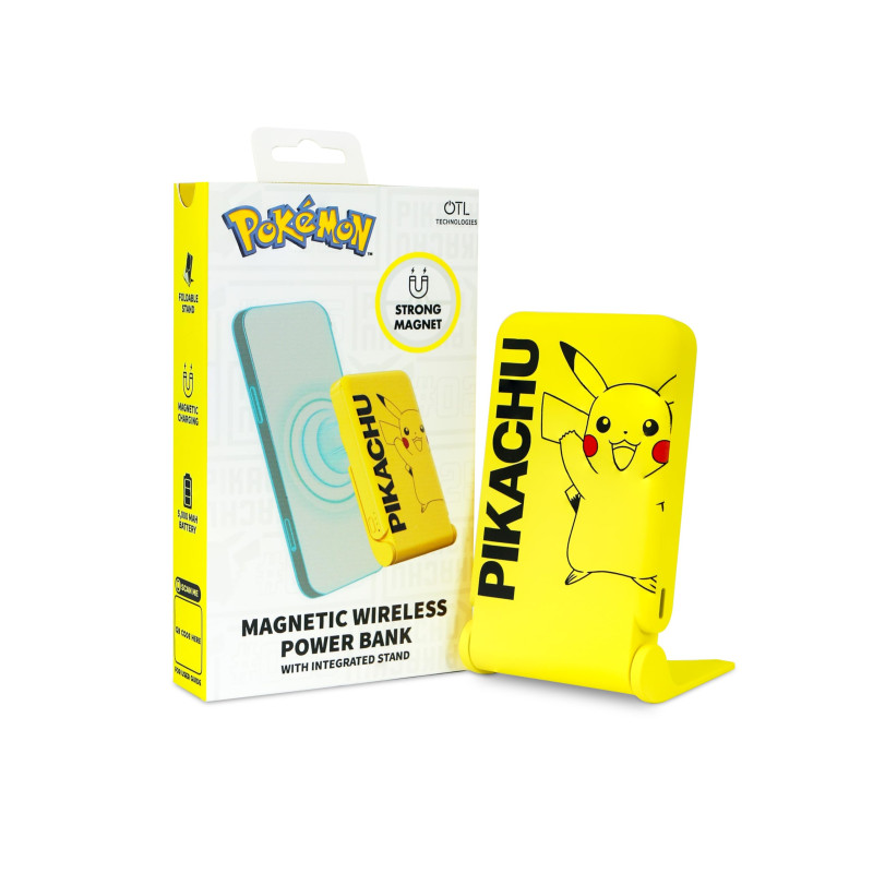 OTL Technologies PK1191 Chargeur de Banque d'alimentation magnétique sans Fil Pokemon Pikachu 5000 mAh avec Support intégré – Ja OTL Technologies PK1191 Chargeur de Banque d'alimentation magnétique sans Fil Pokemon Pikachu 5000 mAh avec Support intégré – Ja