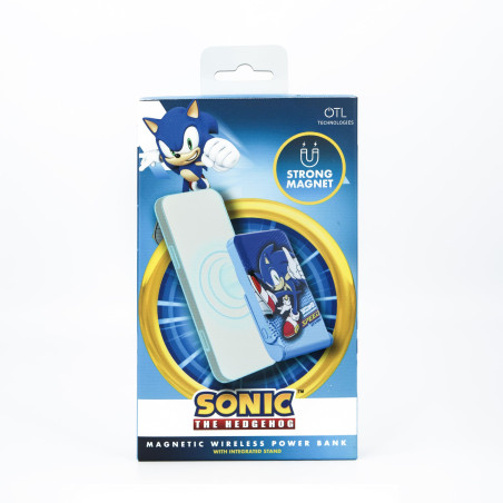 Batterie Portable Universelle 5 000 mAh magnétique sans câbles modèle Sonic Lets Roll Bleu, Charge avec câble et Support