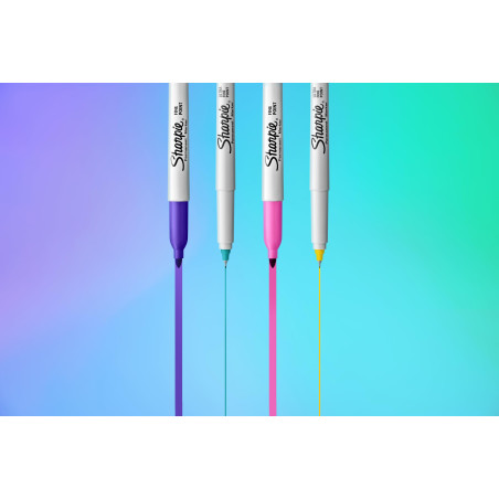 Sharpie Glam Pop Marqueurs permanents | Pointe fine pour des détails audacieux | Couleurs assorties | 5 feutres marqueurs