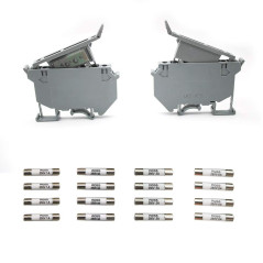 Borne Porte Fusible, Porte Fusible Din, Her Kindness 2 Pièces à Fusibles pour Rail DIN - Support de Sécurité Maison 220 V AC, Fu