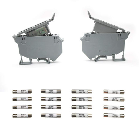 Borne Porte Fusible, Porte Fusible Din, Her Kindness 2 Pièces à Fusibles pour Rail DIN - Support de Sécurité Maison 220 V AC, Fu