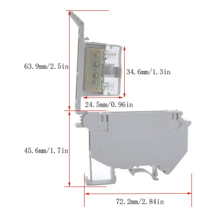 Borne Porte Fusible, Porte Fusible Din, Her Kindness 2 Pièces à Fusibles pour Rail DIN - Support de Sécurité Maison 220 V AC, Fu
