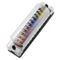 Jtron Boîte à fusibles de voiture 12 compartiments pour ATO/ATC 1-20 A DC 32 V M5 Porte-fusibles avec fusible pour voiture, bate Jtron Boîte à fusibles de voiture 12 compartiments pour ATO/ATC 1-20 A DC 32 V M5 Porte-fusibles avec fusible pour voiture, bate