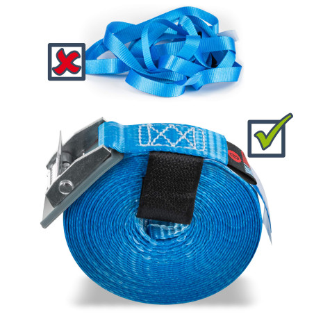 STURDLINK X8 Sangles d'Arrimage 25mm 250daN avec Boucle à Came et Attache 2x2m 2x3m 2x4m 2x5m + Sac, pour Fixation et Serrage su