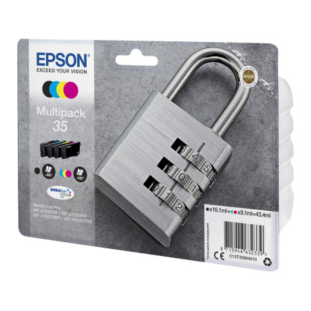 Cartouches d'encre d'origine pour Epson Workforce Pro, WF-4720, WF-4725, WF-4730, WF-4740 avec stylo à bille (multipack)