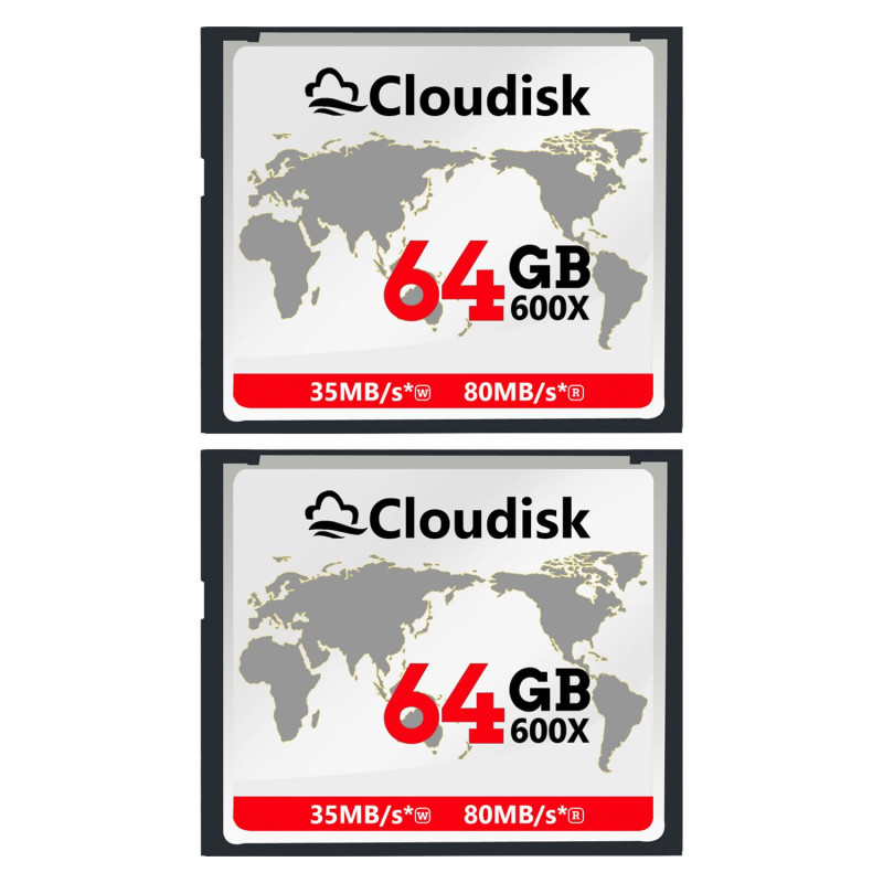Cloudisk CompactFlash CF 2.0 pour Appareil Photo Reflex numérique, Appareil Photo numérique Vintage et équipement Industriel (64 Cloudisk CompactFlash CF 2.0 pour Appareil Photo Reflex numérique, Appareil Photo numérique Vintage et équipement Industriel (64