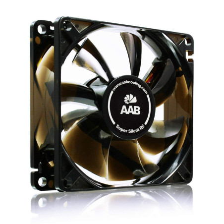 AABCOOLING Super Silent R8-80mm Ventilateur pour Boîtier PC Silencieux et Efficace avec 4 Pads Anti Vibrations 12V Ventilation P