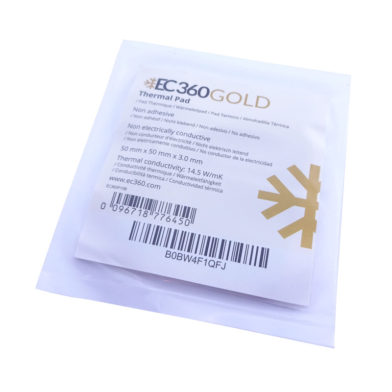 EC360® Gold 14,5W/mK Pad Thermique (50 x 50 x 3,0 mm) EC360® Gold 14,5W/mK Pad Thermique (50 x 50 x 3,0 mm)