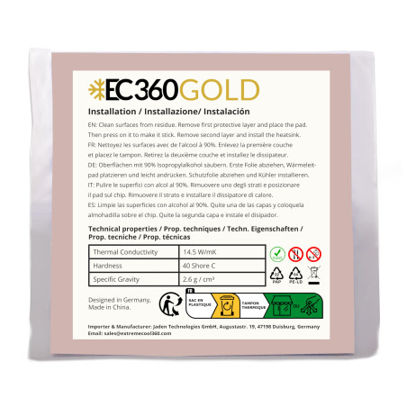 EC360® Gold 14,5W/mK Pad Thermique (50 x 50 x 3,0 mm)