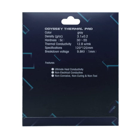 Pad Thermique 12,8 W/MK, 120x120x3mm, Thermal Pad en Silicone pour dissipateur Thermique/GPU/CPU/LED (3mm)