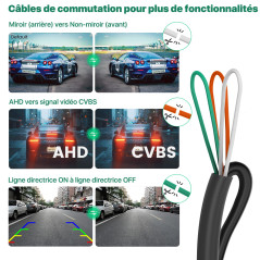 Caméra de recul AHD 1080P Fonctionne Uniquement avec Les moniteurs et la Radio Qui prennent en Charge Le Signal vidéo AHD 1080P,