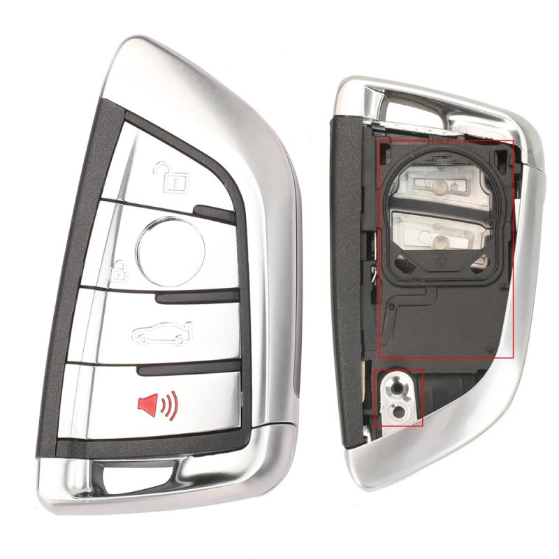 pour BMW Carte à Puce clé Coque 4 Boutons Remplacement Voiture clé étui pour BMW X5 X6 F15 X6 F16 G30 7 série G11 X1 F48 F39 (Fe pour BMW Carte à Puce clé Coque 4 Boutons Remplacement Voiture clé étui pour BMW X5 X6 F15 X6 F16 G30 7 série G11 X1 F48 F39 (Fe