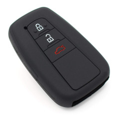 Coque de protection TE pour clé de voiture à 3 boutons en silicone (noir)