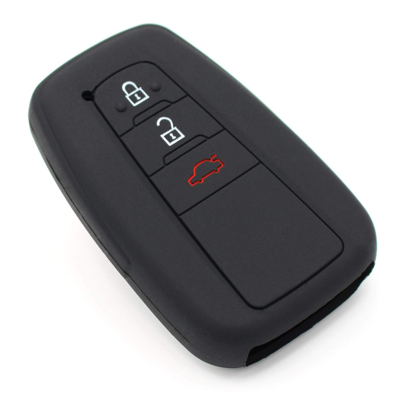 Coque de protection TE pour clé de voiture à 3 boutons en silicone (noir)