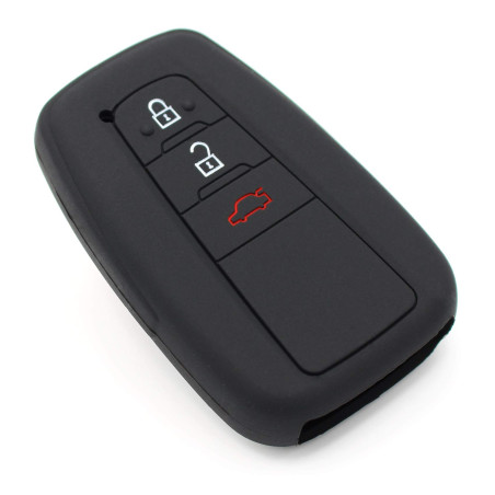 Coque de protection TE pour clé de voiture à 3 boutons en silicone (noir)