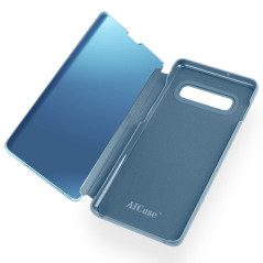 Coque pour Samsung Galaxy s10 Housse Support à Rabat Clear View Cover Flip Case (Bleu) - 6.1 pouces
