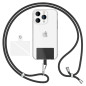 NALIA Cordon Téléphone Universel pour Smartphones - Corde Robuste & 2 Patchs - HOLDME AIR (Lanière Classique avec Mousqueton Arg NALIA Cordon Téléphone Universel pour Smartphones - Corde Robuste & 2 Patchs - HOLDME AIR (Lanière Classique avec Mousqueton Arg