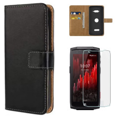 ZTAOOPOU Haute Qualité Housse pour Crosscall Core M5 Coque Luxe Etui à Rabat Housse Noir + HD Verre Trempé Crosscall Core M5 Pro