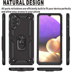 Folmecket – Coque pour Samsung Galaxy A32 5G 6,5" avec Film Protecteur d'écran Rotatif à 360 degrés en métal pour Absorber Les C