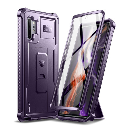 Dexnor pour Coque Samsung Galaxy Note 10 Plus, [Protecteur d'écran et Support Intégrés] Bouclier Antichoc de Protection de Quali
