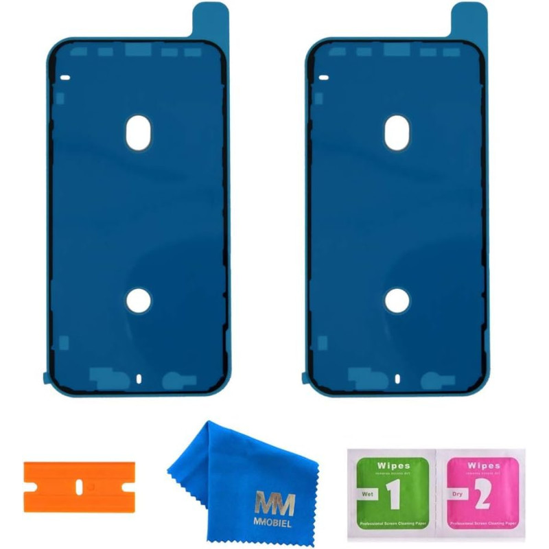MMOBIEL 2X LCD Joint Adhésif Sticker Autocollant Etanchéité Compatible avec iPhone 11-6.1 inch Noir pour Le Cadre d'affichage LC