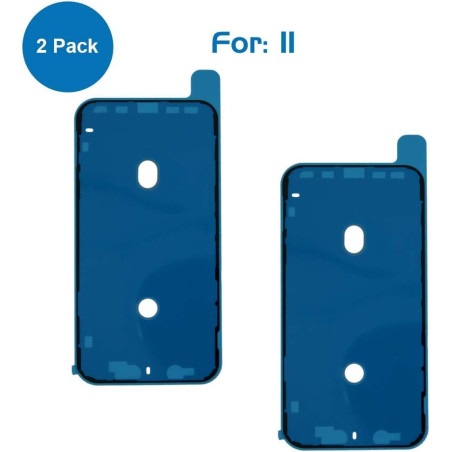 MMOBIEL 2X LCD Joint Adhésif Sticker Autocollant Etanchéité Compatible avec iPhone 11-6.1 inch Noir pour Le Cadre d'affichage LC