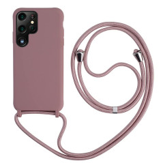 Keteen Collier pour Samsung Galaxy S23 Ultra Coque Silicone Liquide Bumper Housse Galaxy S23 Ultra Lanière avec Cordon Réglable 