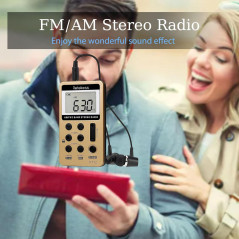 Retekess V112 Mini Radio FM de Poche,Radio Portable,FM AM,Rechargeable Radio,Prise Casque,d'Extérieur,Convient pour Course à Pie