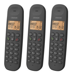 Logicom ILOA 350 Téléphone Fixe sans Fil sans Répondeur - Trio - Téléphones analogiques et dect - Noir