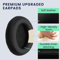 kwmobile 2X Coussinet Compatible avec Anker Soundcore Life Q35 / Q30 Coussinet - Coussinets en Mousse pour Casque Audio - Noir
