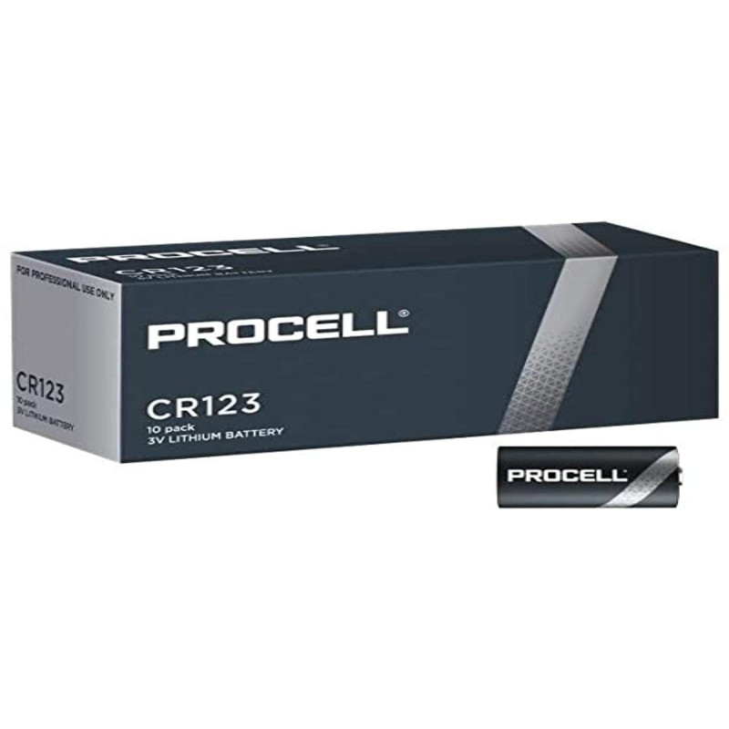 Duracell Procell CR123 Lot de 10 Piles au Lithium 3 V Duracell Procell CR123 Lot de 10 Piles au Lithium 3 V