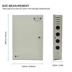 Alimentation 12V 20A 240W, Boîtier Alimentation Camera 18 Canaux CCTV, Transformateur à Commutation DC pour Caméra de Surveillan