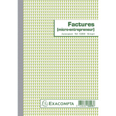 Exacompta - Réf. 13293AE - 1 Manifold FACTURES micro-entrepreneur - 50 feuillets numérotés et autocopiants - duplicatas (1 origi