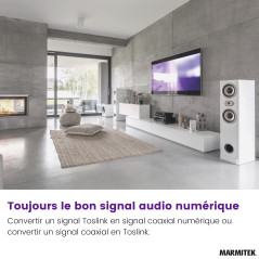 Convertisseur audio Toslink to coaxial - Marmitek Connect TC22 - Converter Audio - Coax sur Toslink - Twoway (2 Way) - Les deux