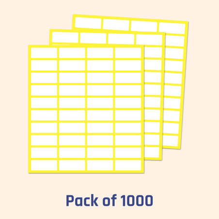 1000 Pièces, 20 x 8 mm, Étiquette Autocollantes Papier Blanc