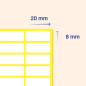 1000 Pièces, 20 x 8 mm, Étiquette Autocollantes Papier Blanc