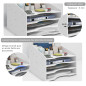 PUNCIA Organisateur de Bureau Multifonctionel Boîte de Rangement Bureau Étagère de Dossiers et Porte-Documents Compartiment de R PUNCIA Organisateur de Bureau Multifonctionel Boîte de Rangement Bureau Étagère de Dossiers et Porte-Documents Compartiment de R