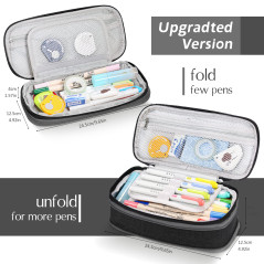 Afomida Trousse Pliable Grande Capacité Fournitures Scolaires Bureau Pour Garçon Fille Ado Étudiant avec Fermeture à Glissière, 