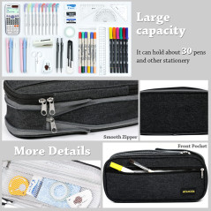 Afomida Trousse Pliable Grande Capacité Fournitures Scolaires Bureau Pour Garçon Fille Ado Étudiant avec Fermeture à Glissière, 