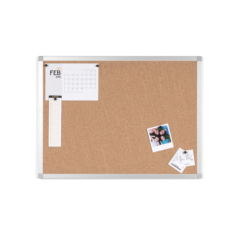 BoardsPlus - Tableau d'Affichage en Liège, 60 x 45 cm, Cadre en Aluminium BoardsPlus - Tableau d'Affichage en Liège, 60 x 45 cm, Cadre en Aluminium