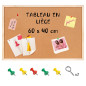Creative Home Tableau Liege Mural 60 x 40 cm (+/- 2 cm) | Panneau Liege Mural | Tableau Liège | Tableau Cuisine | Petit Bureau |