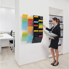 DURABLE - Porte-documents mural FLEXIBOXX 12 - Format A4 portrait - Pour la présentation de documents - 1 kit - Blanc - 17097630
