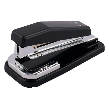 D.RECT | Agrafeuse Rotative 5414 | Agrafeuse Rotative 30 Feuilles | Leitz Petite Agrafeuse de Bureau | Noir |