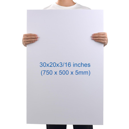 Carton Plume (Foam Board) 750 x 500 x 5mm – Pack de 12 Plaques – Panneau D’affichage Blanc, Grand, sans Acide, Carton Mousse pou